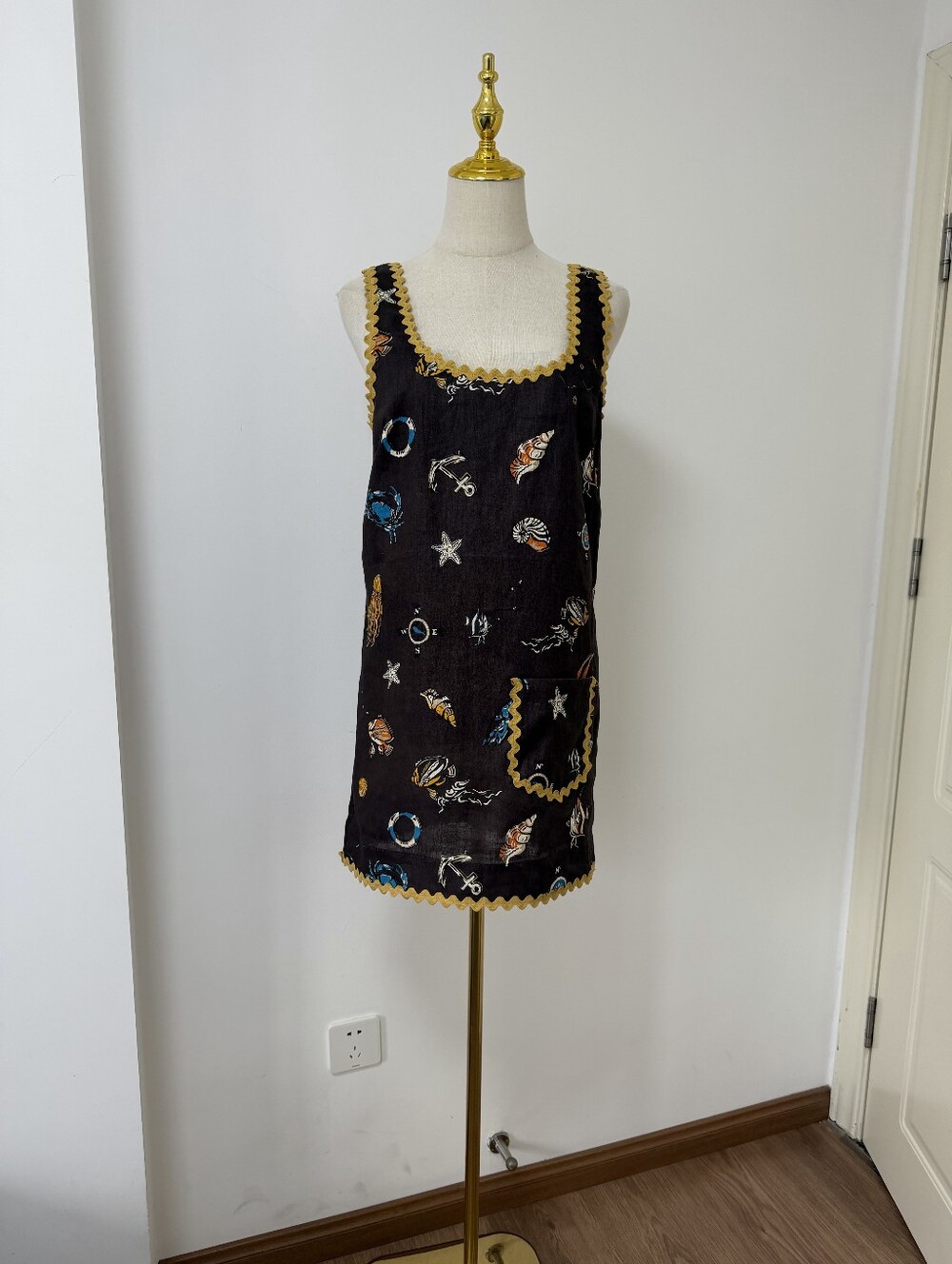 Alemais Printed scalloped linen minidress - Picture 6 of 13
